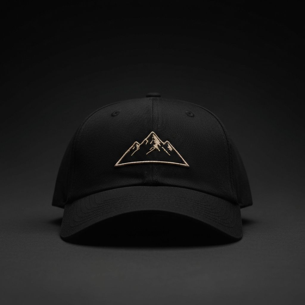 Mørkt Cap - Handprinted caps med brodert Mørkt-logo, justerbar størrelse
